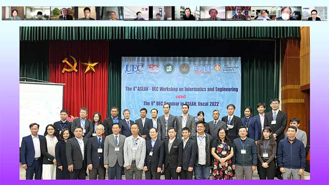 The 9th UEC Seminar in ASEAN レクイドン技術大学会場及びオンライン集合写真