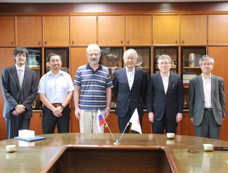 From left to right : Prof. Morishita, Prof. Liu, Prof Tolstikhin, President Fukuda, Dr. Nakano, Dr. Tanaka