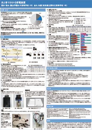 光と音で分かる節電装置