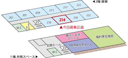 図１：１区画（２階214号室）